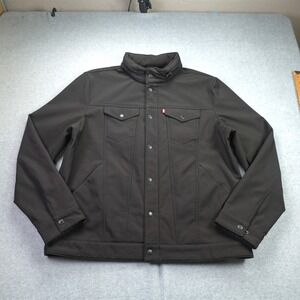 Levi's Jacket Mens XL Black Casual Softshell Trucker Snap Button Outdoor
